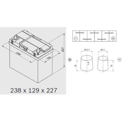 Μπαταρία BOSCH S4 S4020  45AH 330Α(EN) NS60L - Image 2