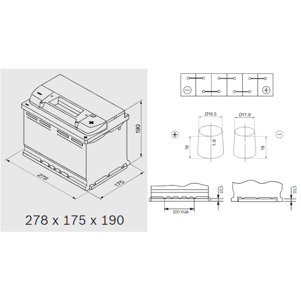 Bosch start-stop s5a08 12v 70ah 760a agm - Best Price in XDALYS