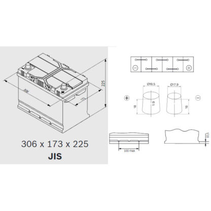 Μπαταρία BOSCH S4 S4028 95AH 830Α(EN) 95D31L - Image 2