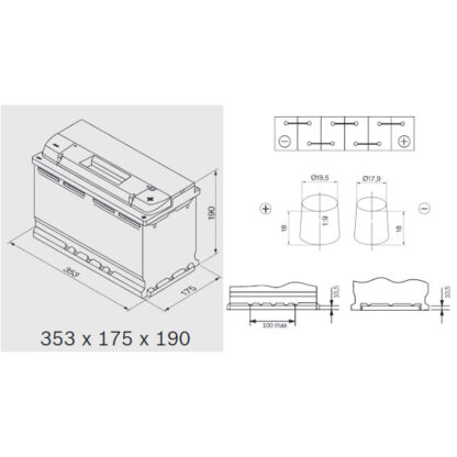 Μπαταρία BOSCH AGM S5 S5A13 95AH 850A(EN) START STOP - Image 2