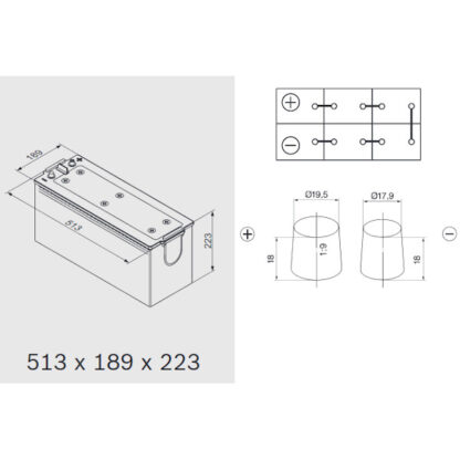Μπαταρία BOSCH L5 L5075 140AH 800A(EN) DEEP CYCLE - Image 2