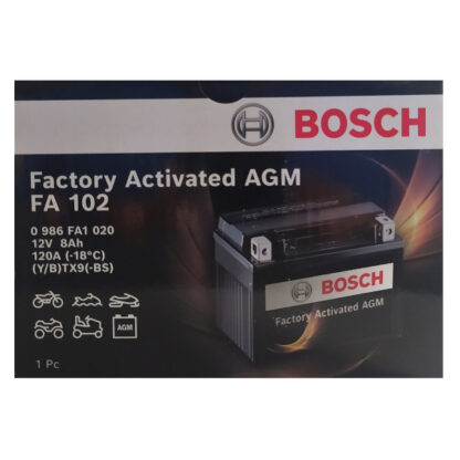 Μπαταρία Moto BOSCH AGM 0986FA1020 FA102 YTX9-BS 8AH 120A - Image 2
