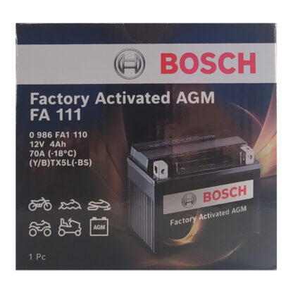 Μπαταρία Moto BOSCH AGM 0986FA1110 YTX5L-BS 4AH 70A - Image 2